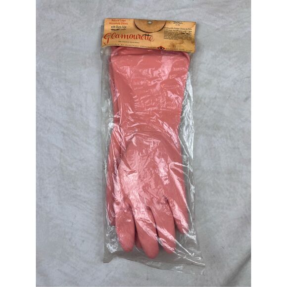 Vintage NOS 1950s Duracraft Latex Gloves Glamourette Size Small Pink - Picture 5 of 6